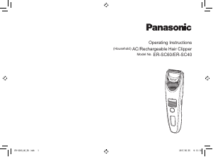 Manual Panasonic ER-SC40 Aparador de cabelo