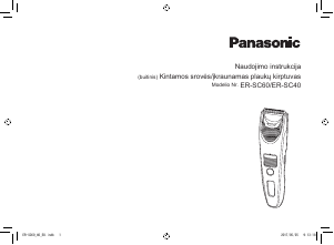 Vadovas Panasonic ER-SC40 Plaukų kirpimo mašinėlė