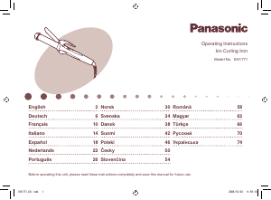 Käyttöohje Panasonic EH-1771 Hiusten muotoilulaite