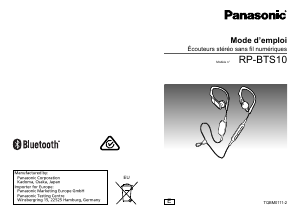 Mode d’emploi Panasonic RP-BTS10E Casque