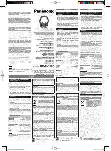 Manuale Panasonic RP-HC50 Cuffie