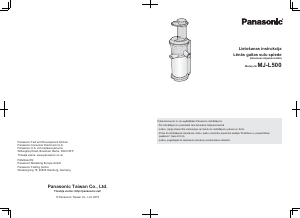 Rokasgrāmata Panasonic MJ-L500 Sulu spiede