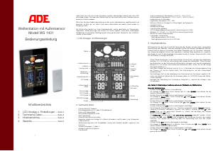 Bedienungsanleitung ADE WS 1401 Wetterstation