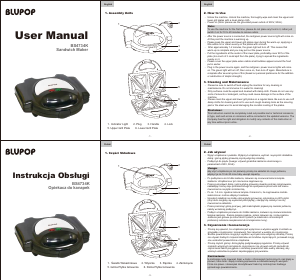 Manual Blupop BS4734K Contact Grill