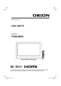 Bedienungsanleitung Orion 26LB630 LCD fernseher