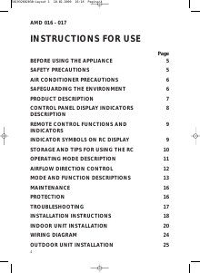 Manual Whirlpool AMD 017 Air Conditioner