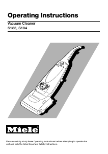 Manual Miele S 183 Vacuum Cleaner