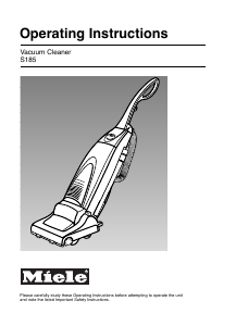 Manual Miele S 185 Vacuum Cleaner