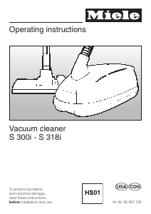 Bruksanvisning Miele S 318i Dammsugare
