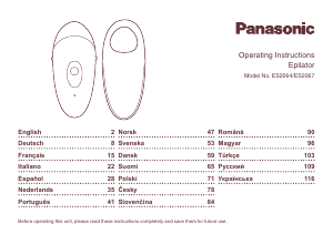 Käyttöohje Panasonic ES-2064 Epilaattori