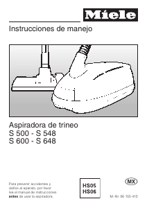 Manual de uso Miele S 600 Aspirador