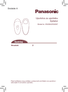 Priručnik Panasonic ES-2064 Epilator