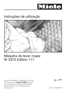 Manual Miele W 3370 Edition 111 Máquina de lavar roupa