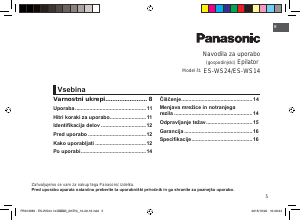 Priročnik Panasonic ES-WS14 Depilator