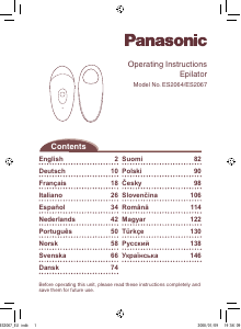 Manuale Panasonic ES2067 Epilatore