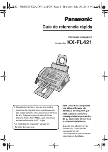 Manual de uso Panasonic KX-FL421 Máquina de fax