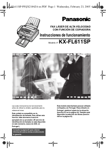 Manual de uso Panasonic KX-FL611SP Máquina de fax
