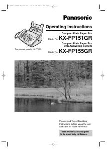 Manual Panasonic KX-FP155G Fax Machine