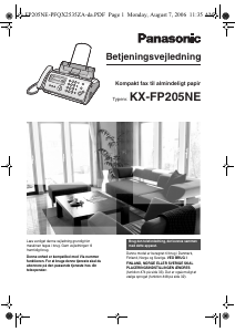 Brugsanvisning Panasonic KX-FP205 Faxmaskine