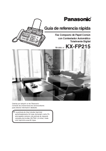 Manual de uso Panasonic KX-FP215 Máquina de fax