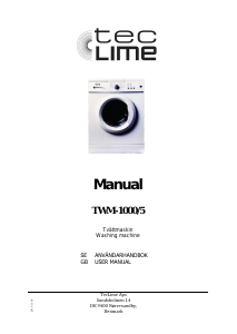 Manual TecLime TWM-1000/5 Washing Machine