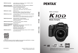 Mode d’emploi Pentax K-10D Appareil photo numérique
