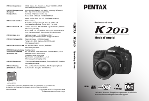 Mode d’emploi Pentax K-20D Appareil photo numérique