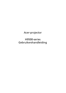 Handleiding Acer H9500 Beamer