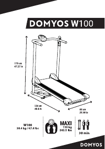 Manual de uso Domyos W100 Cinta de correr