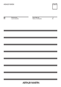 Mode d’emploi Arthur Martin ASA22100SX Lave-vaisselle