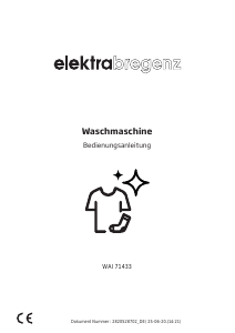 Bedienungsanleitung Elektra Bregenz WAI 71433 Waschmaschine