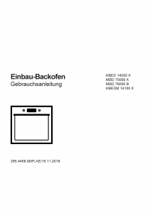 Bedienungsanleitung Elektra Bregenz MBD 75000 X Backofen