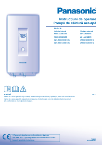 Manual Panasonic WH-SXC12D6E5-1 Pompa de caldura