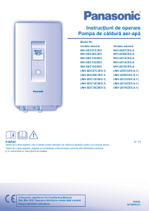 Manual Panasonic WH-UD12CE5-A-1 Pompa de caldura
