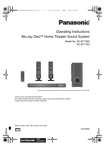 Manual Panasonic SC-BTT182 Home Theater System