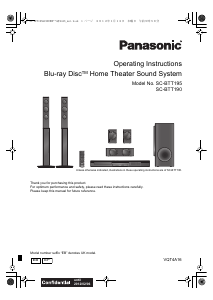 Handleiding Panasonic SC-BTT190 Home cinema set