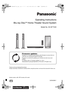 Handleiding Panasonic SC-BTT230 Home cinema set