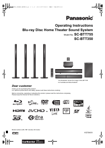 Manual Panasonic SC-BTT755 Home Theater System