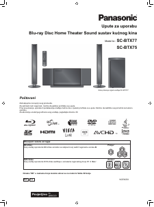 Priručnik Panasonic SC-BTX77 Kućno kino