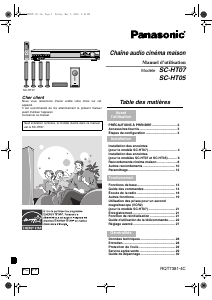 Mode d’emploi Panasonic SC-HT05 Système home cinéma