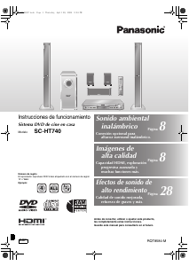 Manual de uso Panasonic SC-HT740 Sistema de home cinema