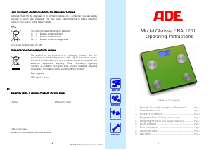 Manual ADE BA 1201 Clarissa Scale