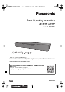 Manual Panasonic SC-HTB01 Home Theater System