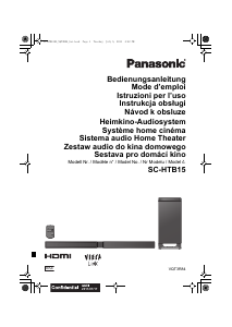Manuale Panasonic SC-HTB15 Sistema home theater