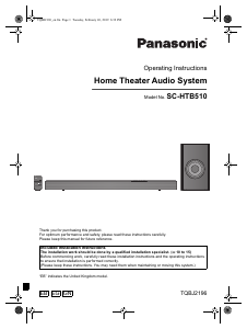 Manual Panasonic SC-HTB510EG Home Theater System