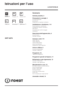 Handleiding Indesit DIFP 28T9 Vaatwasser