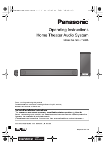 Käyttöohje Panasonic SC-HTB885 Kotiteatterijärjestelmä