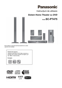 Manual Panasonic SC-PT475 Sistemul home cinema
