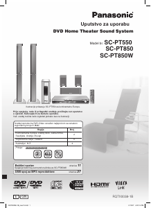 Priručnik Panasonic SC-PT550 Kućno kino