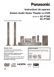 Manual Panasonic SC-PT580 Sistemul home cinema